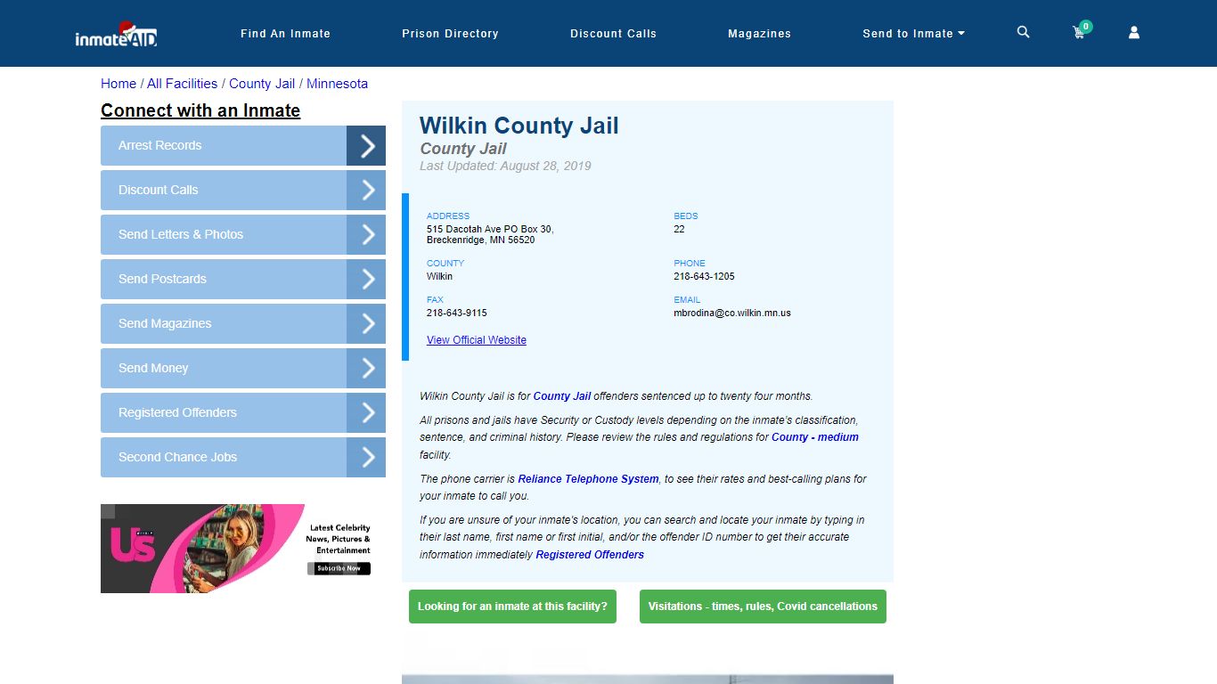 Wilkin County Jail - Inmate Locator - Breckenridge, MN